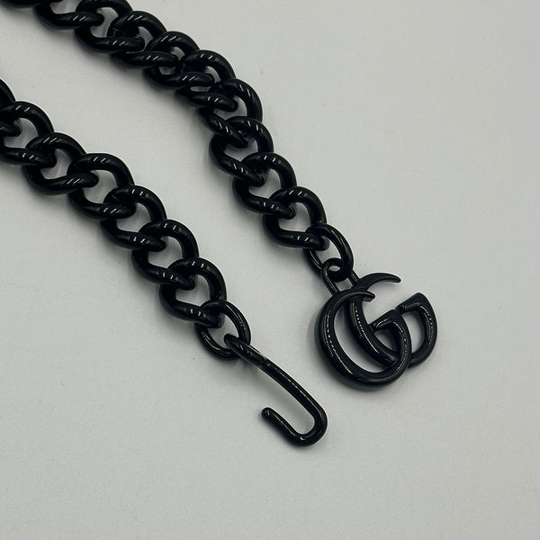 Gucci GG Marmont Monochrome Chain Shoulder / Belt Bag - Black Matelasse