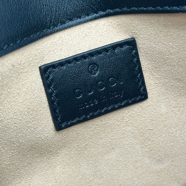 Gucci GG Marmont Monochrome Chain Shoulder / Belt Bag - Black Matelasse