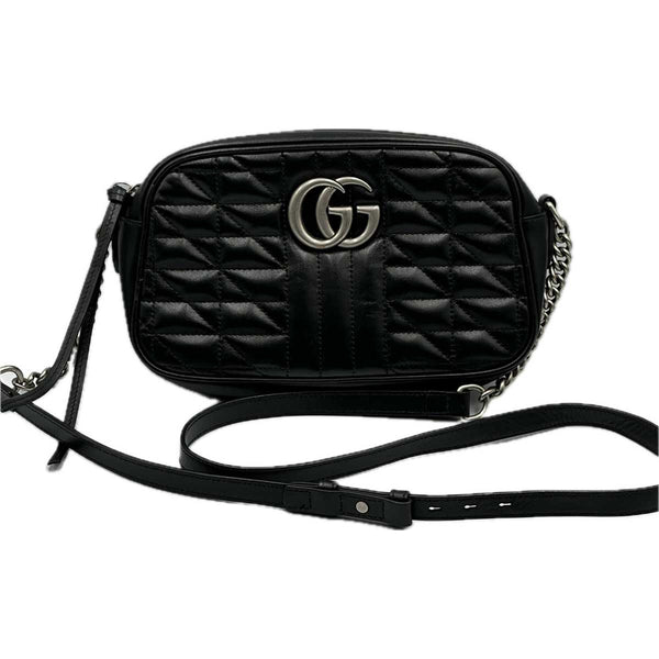 Gucci GG Marmont Shoulder Bag Mixed Matelasse Leather Small - Crossbody Bag - Black