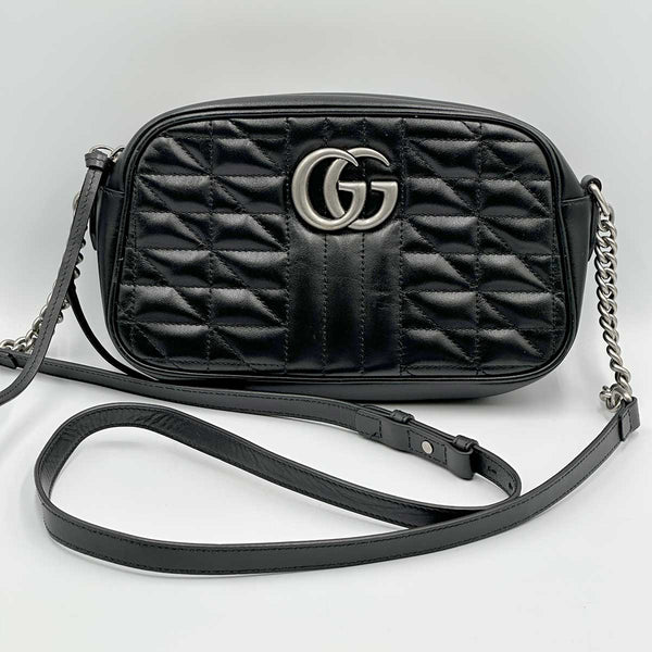 Gucci GG Marmont Shoulder Bag Mixed Matelasse Leather Small - Crossbody Bag - Black