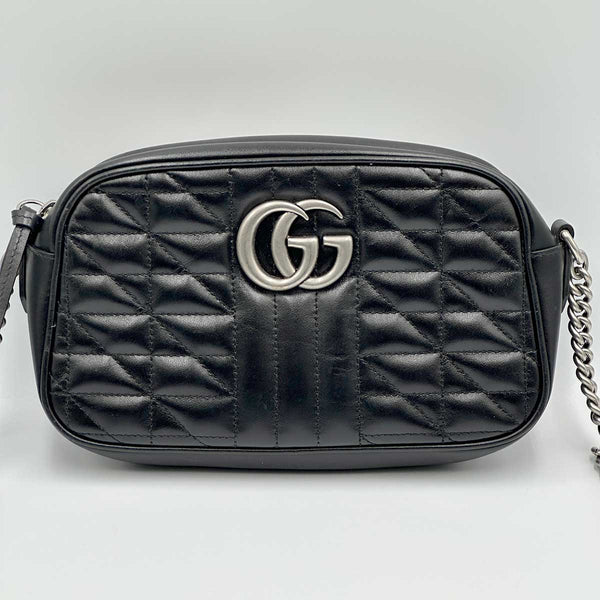 Gucci GG Marmont Shoulder Bag Mixed Matelasse Leather Small - Crossbody Bag - Black