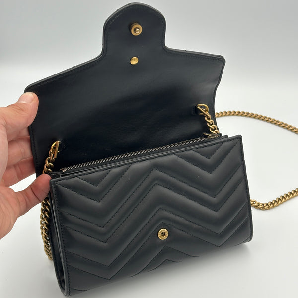 Gucci GG Marmont Wallet on Chain - Black - Chicago Pawners & Jewelers