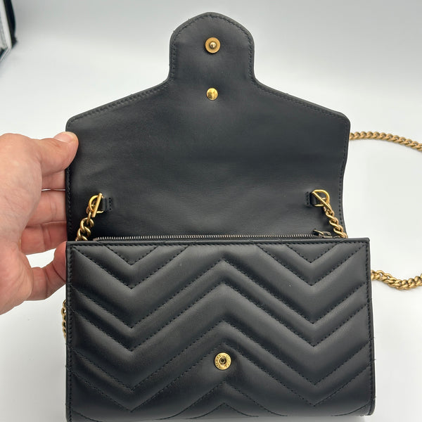 Gucci GG Marmont Wallet on Chain - Black - Chicago Pawners & Jewelers