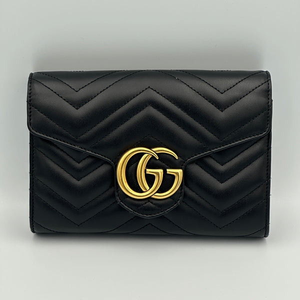 Gucci GG Marmont Wallet on Chain - Black - Chicago Pawners & Jewelers
