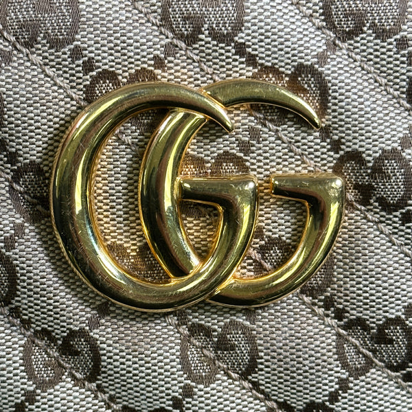 Gucci GG Monogram Canvas Matelasse Marmont Chain - Black