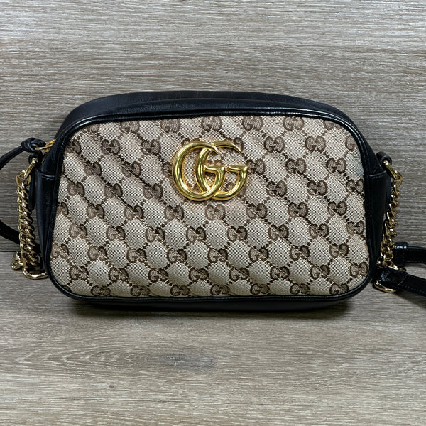 Gucci GG Monogram Canvas Matelasse Marmont Chain - Black