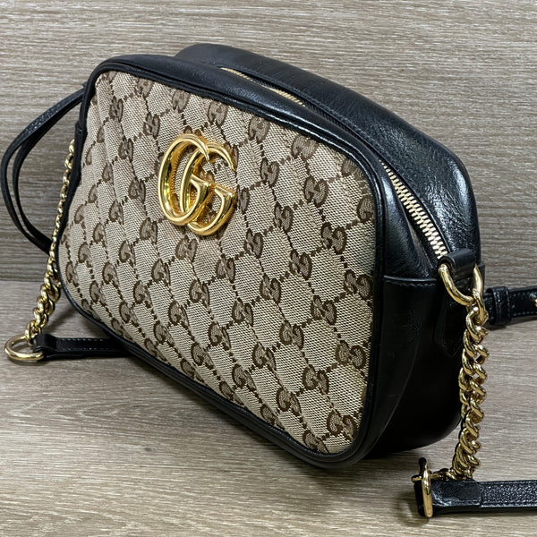 Gucci GG Monogram Canvas Matelasse Marmont Chain - Black