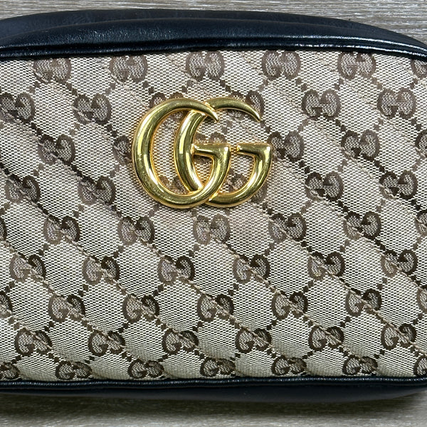 Gucci GG Monogram Canvas Matelasse Marmont Chain - Black