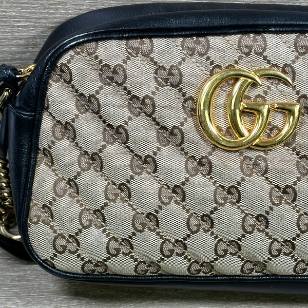 Gucci GG Monogram Canvas Matelasse Marmont Chain - Black