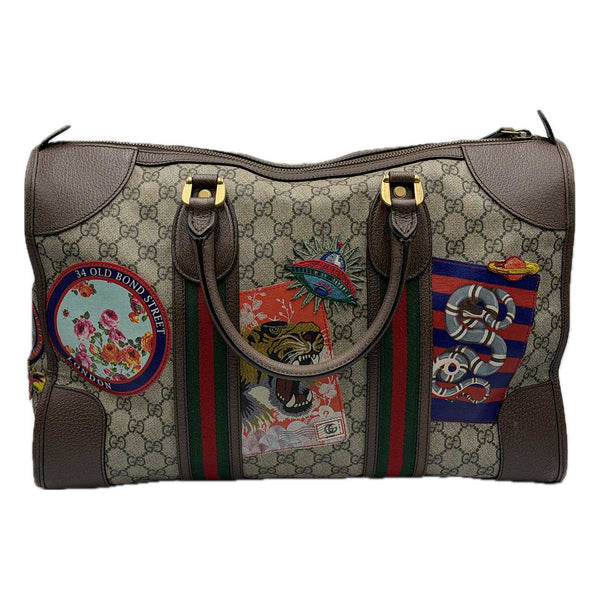 Gucci GG Supreme Courrier Duffle Bag With Patches