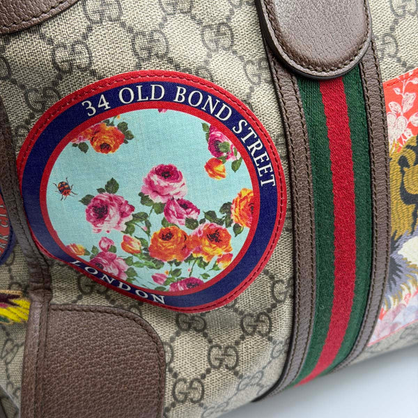 Gucci GG Supreme Courrier Duffle Bag With Patches