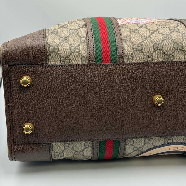 Gucci GG Supreme Courrier Duffle Bag With Patches