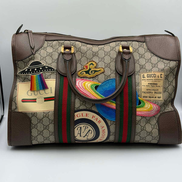 Gucci GG Supreme Courrier Duffle Bag With Patches
