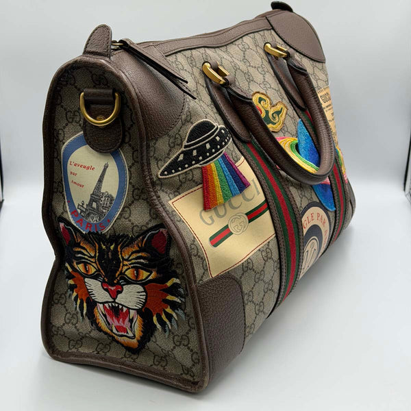 Gucci GG Supreme Courrier Duffle Bag With Patches