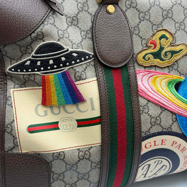 Gucci GG Supreme Courrier Duffle Bag With Patches