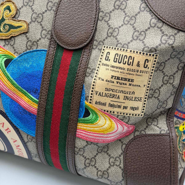 Gucci GG Supreme Courrier Duffle Bag With Patches