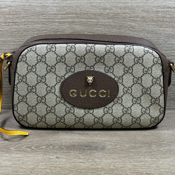 Gucci GG Supreme Monogram Web Neo Vintage Shoulder Bag Beige