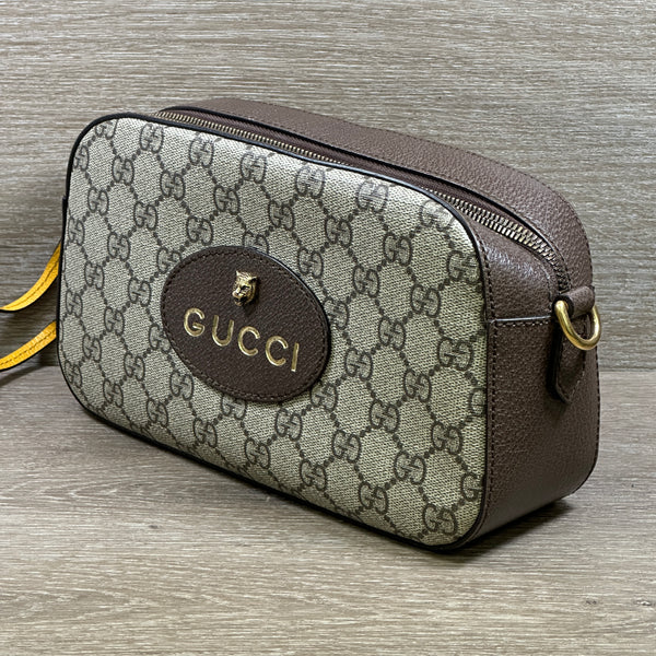 Gucci GG Supreme Monogram Web Neo Vintage Shoulder Bag Beige