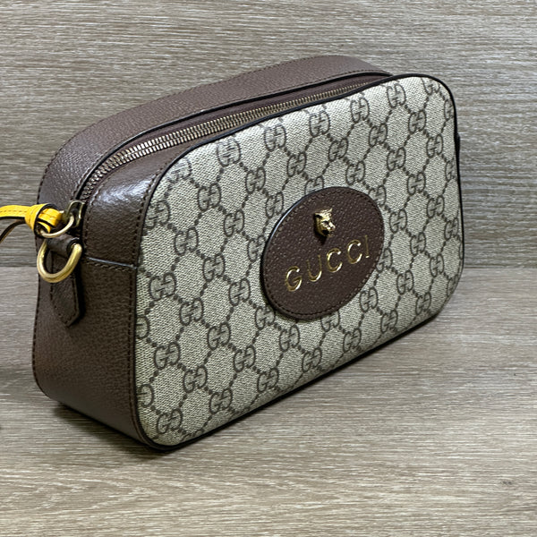 Gucci GG Supreme Monogram Web Neo Vintage Shoulder Bag Beige