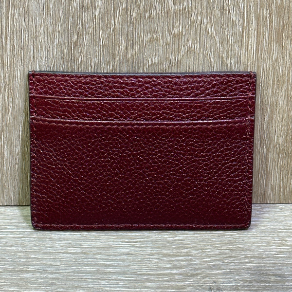 Gucci Grainy Calfskin Zumi Card Holder - Burgundy