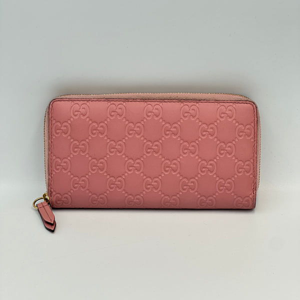 Gucci Guccissima Zip Around Wallet - Pink