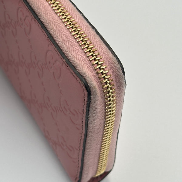 Gucci Guccissima Zip Around Wallet - Pink