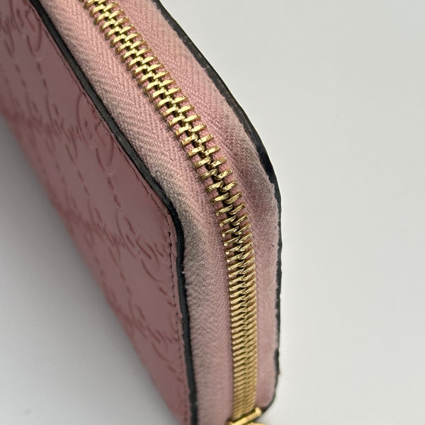Gucci Guccissima Zip Around Wallet - Pink