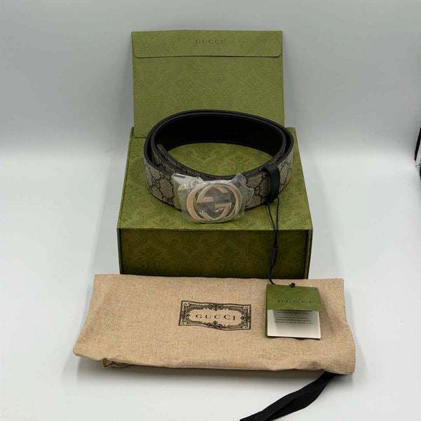 Gucci Interlocking G Supreme Canvas Reversible Belt 85/34
