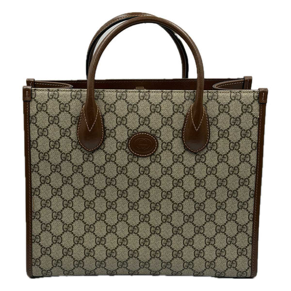 Gucci Interlocking G, Supreme Canvas Small Tote Bag - Neutrals