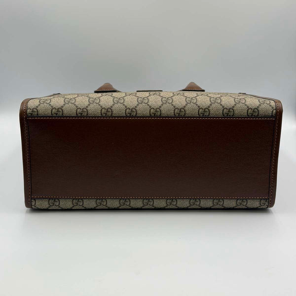 Gucci Interlocking G, Supreme Canvas Small Tote Bag - Neutrals