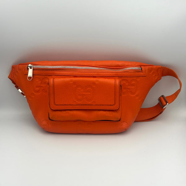 Gucci Jumbo GG Embossed Crossbody/Belt Bag - Orange