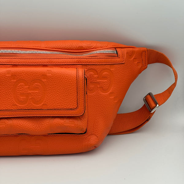 Gucci Jumbo GG Embossed Crossbody/Belt Bag - Orange