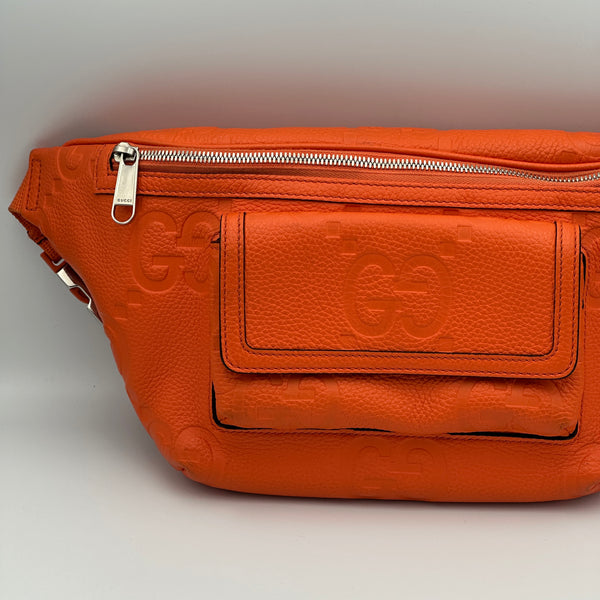 Gucci Jumbo GG Embossed Crossbody/Belt Bag - Orange