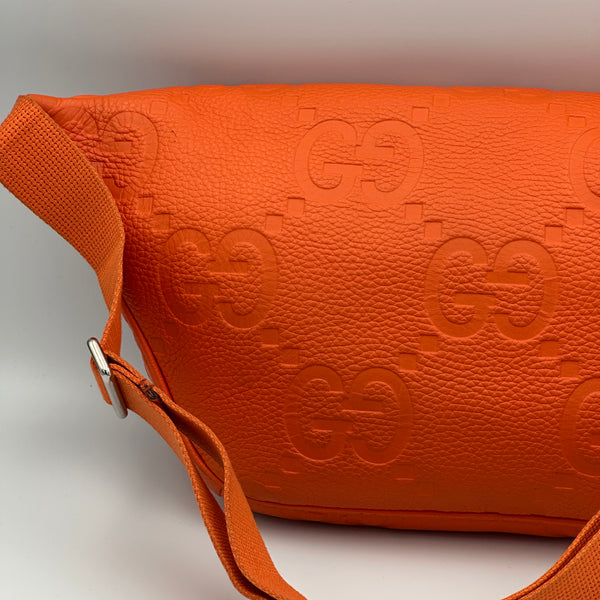 Gucci Jumbo GG Embossed Crossbody/Belt Bag - Orange