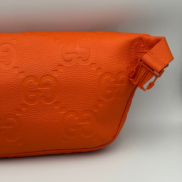 Gucci Jumbo GG Embossed Crossbody/Belt Bag - Orange