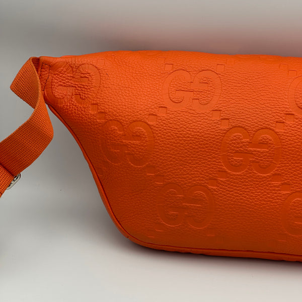 Gucci Jumbo GG Embossed Crossbody/Belt Bag - Orange