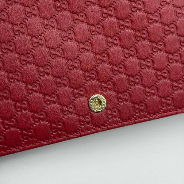 Gucci Microguccissima Flap Wallet Shoulder Bag - Red