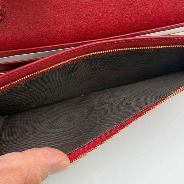 Gucci Microguccissima Flap Wallet Shoulder Bag - Red