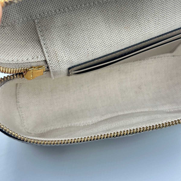Gucci Mini Ophidia Vanity Case - Beige Leather and Oatmeal Supreme Canvas