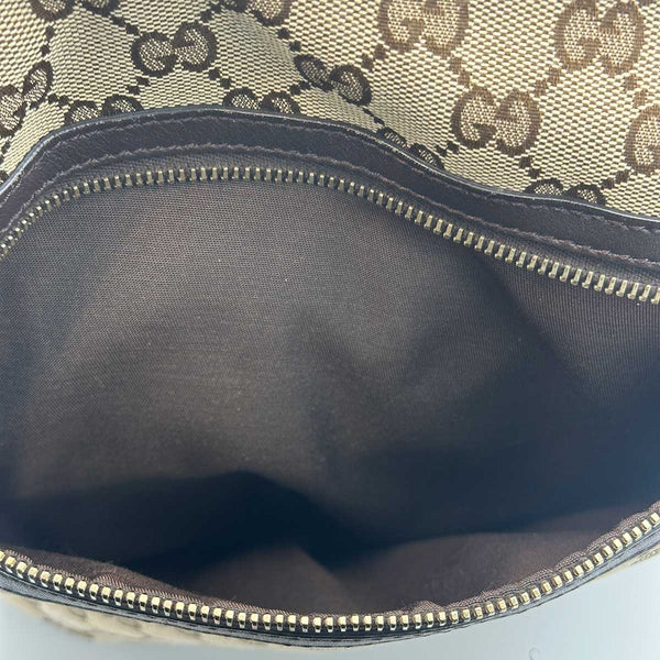 Gucci Monogram Messenger Bag Dark Brown, Zipped