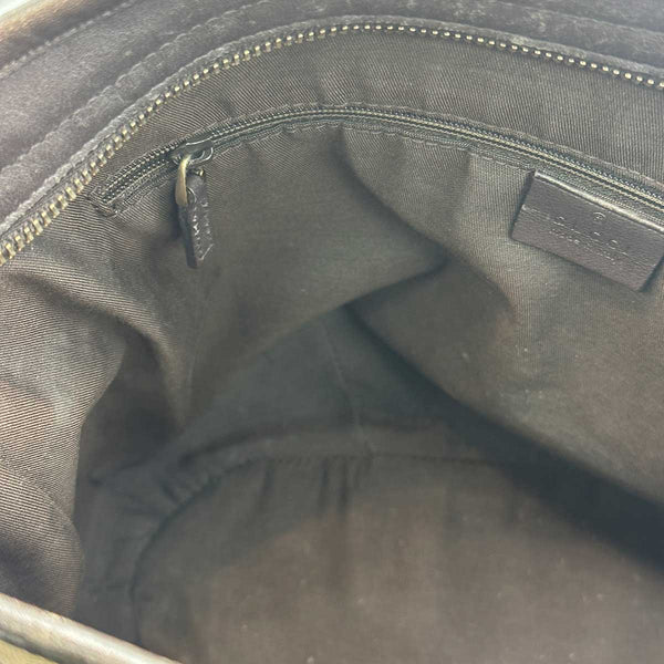 Gucci Monogram Messenger Bag Dark Brown, Zipped