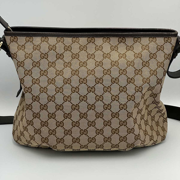 Gucci Monogram Messenger Bag Dark Brown, Zipped