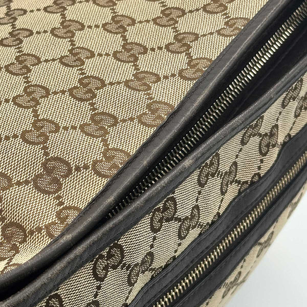 Gucci Monogram Messenger Bag Dark Brown, Zipped