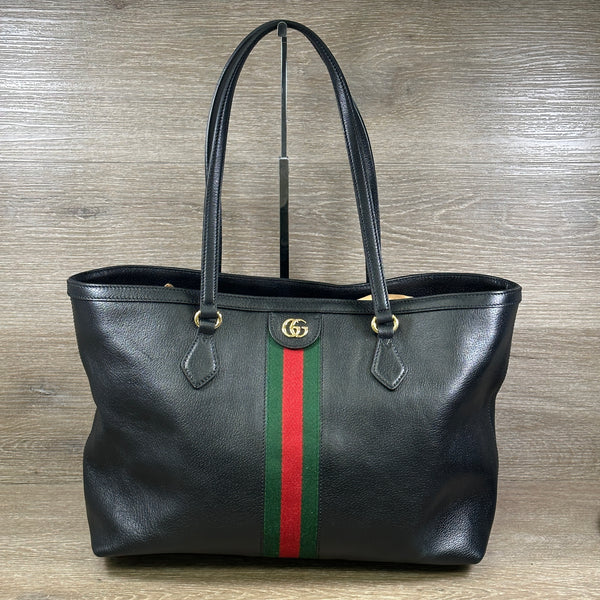 Gucci Ophidia Black Leather Tote - Medium - Chicago Pawners & Jewelers