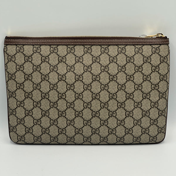 Gucci Ophidia GG Supreme Large Zip Pouch Clutch
