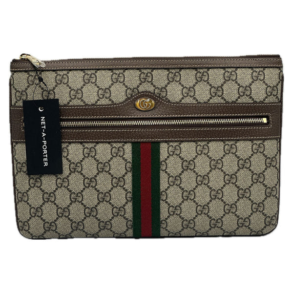 Gucci Ophidia GG Supreme Large Zip Pouch Clutch