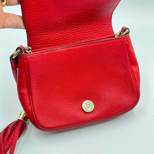 Gucci Pebbled Calfskin Small Soho Flap Crossbody Bag - Red