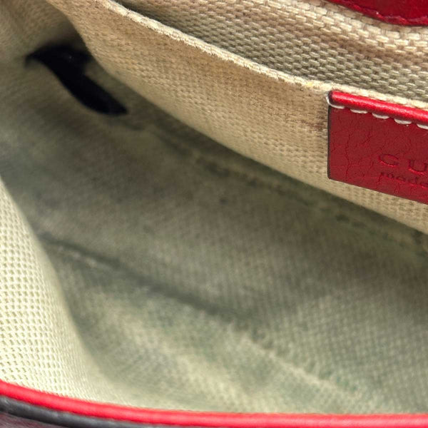 Gucci Pebbled Calfskin Small Soho Flap Crossbody Bag - Red