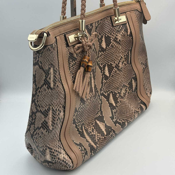 Gucci Snakeskin Python Bella Bag - Tote