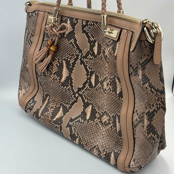 Gucci Snakeskin Python Bella Bag - Tote